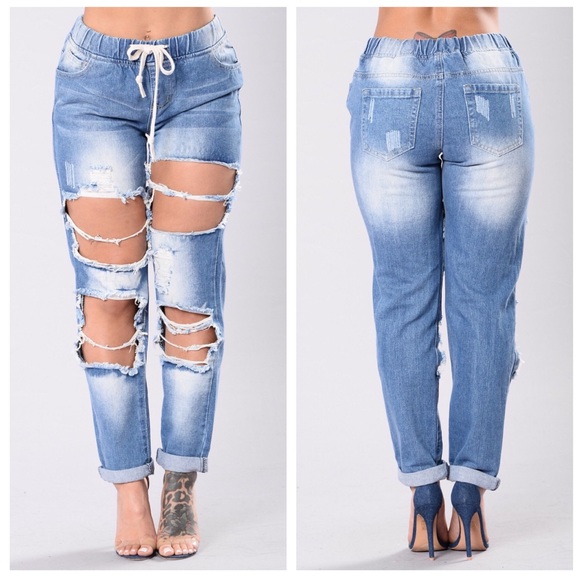 Fashion Nova Pants - Fashion Nova | Distressed Jogger Jeans
